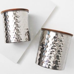 NEW Uncommon James Set of 2 Silver Canisters